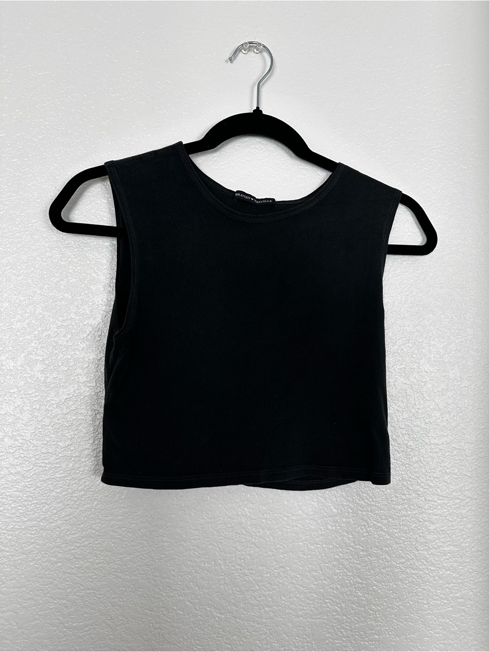 Brandy Melville Black Sleeveless Cropped Tank